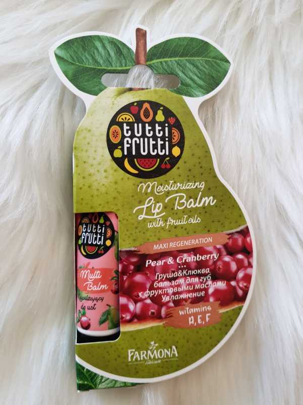 Tutti Frutti - Pear & Cranberry moisturizing lip balm with fruits oils