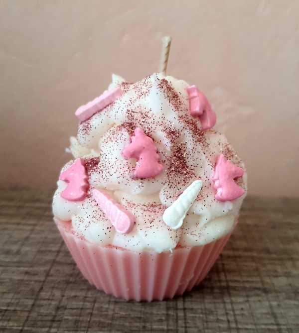 Bougie cupcake licorne