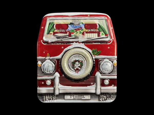 Mini Camper Van front Christmas tin