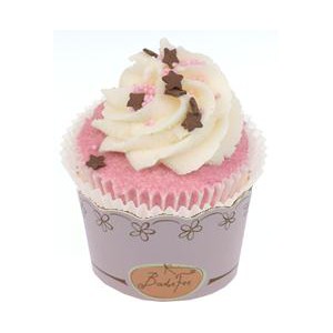 Cupcake de bain effervescent fraise rhubarbe