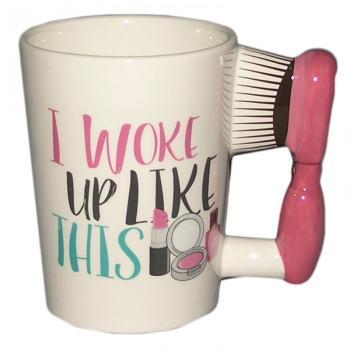 Mug à anse en forme de brosse à cheveux