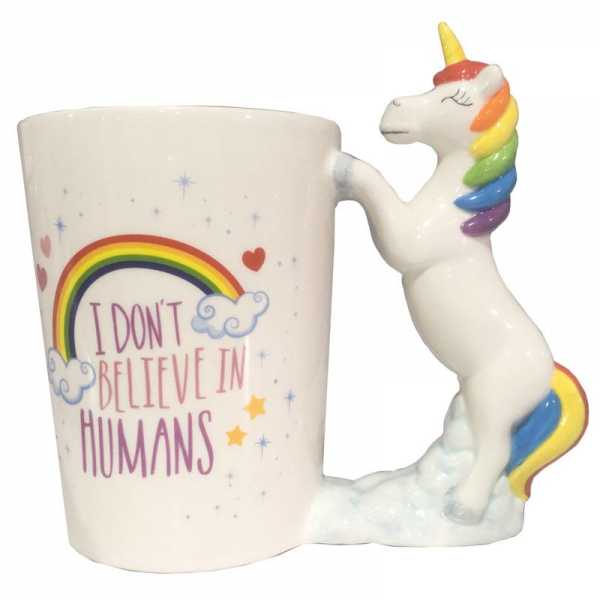 Mug à anse décorée Enchanted Rainbows licorne